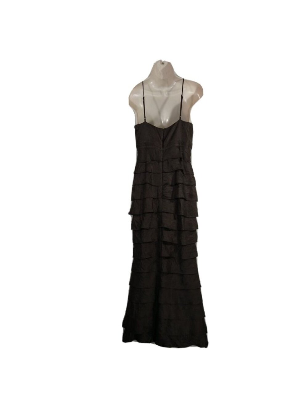 Adrianna Papell Occasion Formal Gown Dress Layered Size 4 Brown Vintage Y2K - Picture 5 of 10